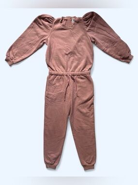 Madeleine Thompson Molly Onesie in Dusty Pink Size Small Fleece Lined Jumpsuit